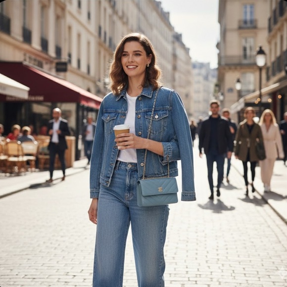 Chanel WOC Trendy Chevron CC blue crossbody bag with the box - Picture 4 of 17